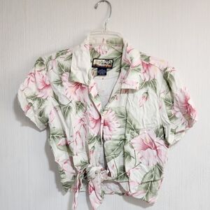 Tie Crop Hawaiian Shirt